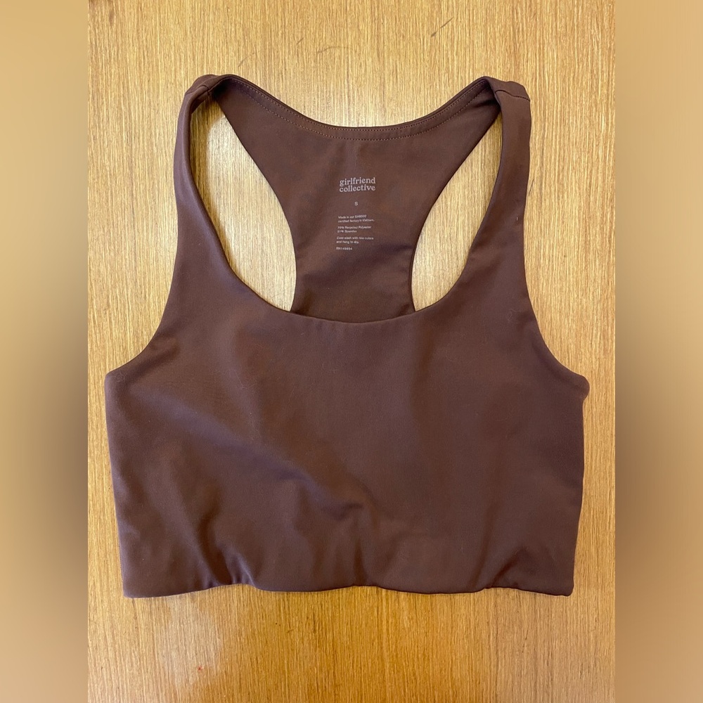 girlfriend collective Paloma bra, Earth brown S